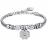 Bracciale Donna Luca Barra BK2335 In Acciaio Con Quadrifoglio