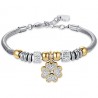 Bracciale Donna Luca Barra BK2337 In Acciaio Bicolore Con Quadrifoglio