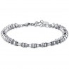 Bracciale uomo in acciaio con elementi esagonali Luca Barra BA1472