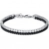 Bracciale uomo doppio filo con cristalli trasparenti Luca Barra BA1462