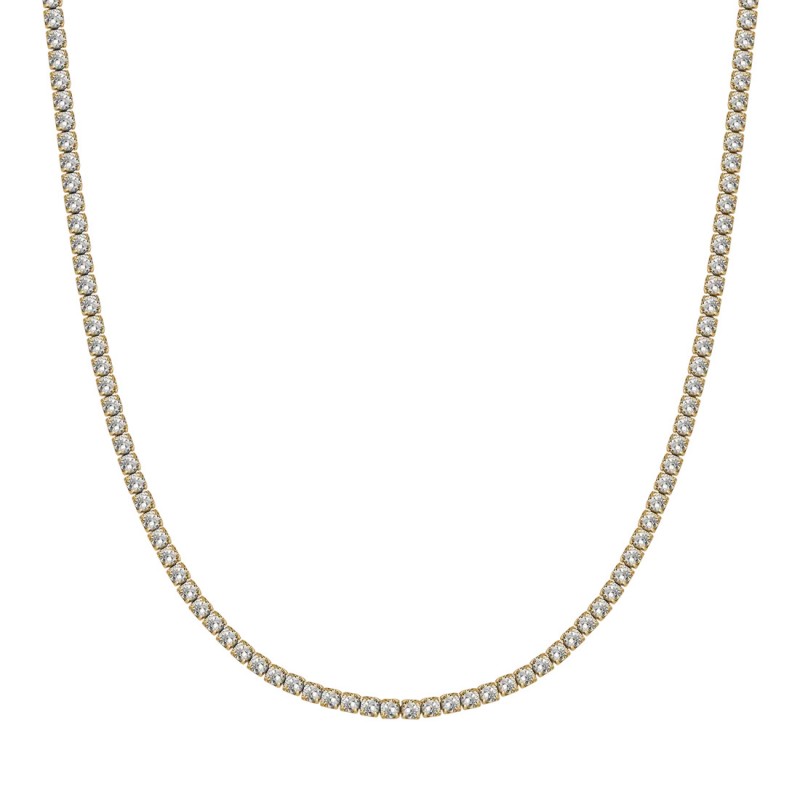 Collana donna tipo tennis in acciaio dorato Luca Barra CK1784