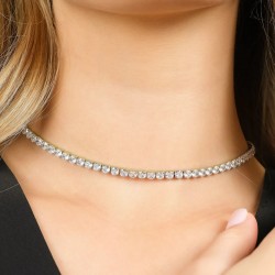 Collana donna tipo tennis in acciaio dorato Luca Barra CK1784