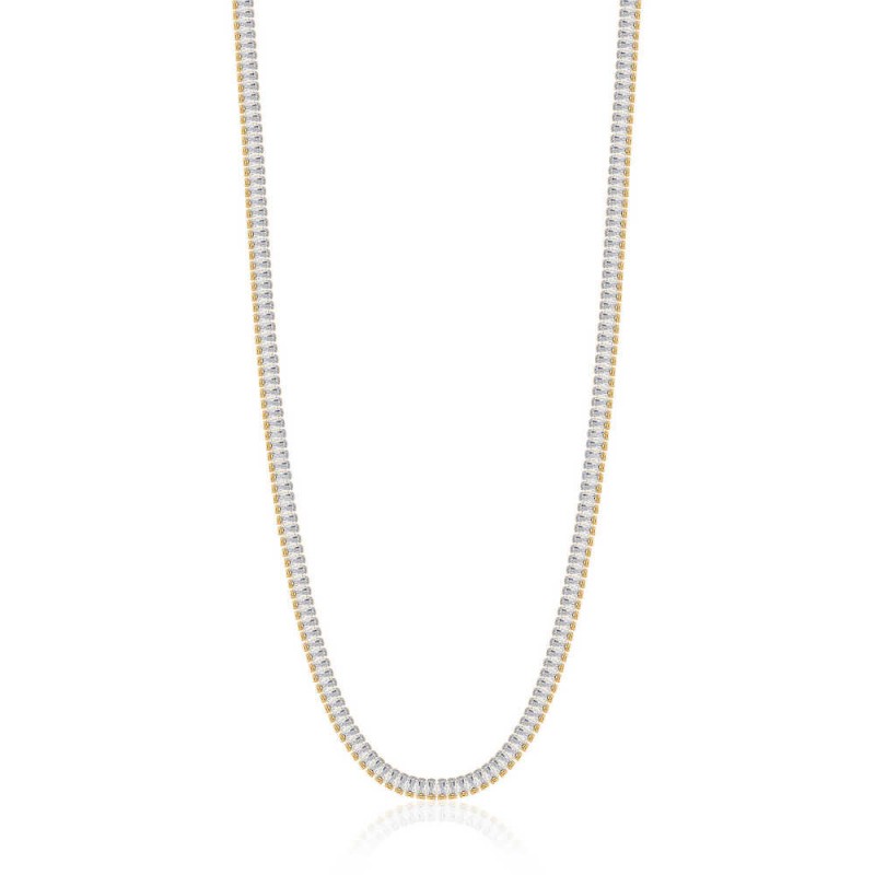Collana Donna Luca Barra CK1786 In Acciaio Dorato Con Cristalli Baguette
