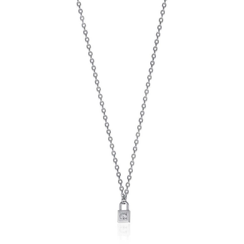 Collana donna in acciaio con lucchetto Luca Barra CK1780