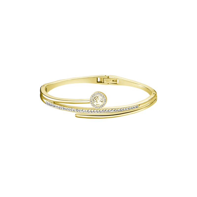 Bracciale Rigido Donna Lotus Style LS2123/2/3 In Acciaio Dorato Con Albero Della Vita