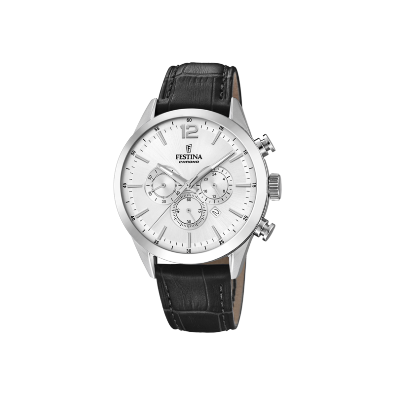 Orologio Uomo Cronografo Festina F20542/1 Con Quadrante Grigio E Cinturino Nero