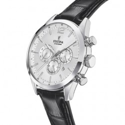 Orologio Uomo Cronografo Festina F20542/1 Con Quadrante Grigio E Cinturino Nero