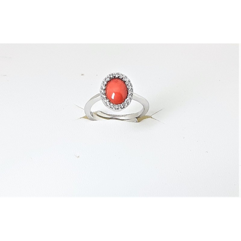 Anello in argento con corallo G.B.G. TORRE DEL GRECO ITALY 27