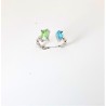 Anello donna con pietra verde e celeste Gioia Argento 925 CAN44
