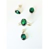 Set orecchini, anello e pendente con pietra verde Trova Gioielli 3383-V
