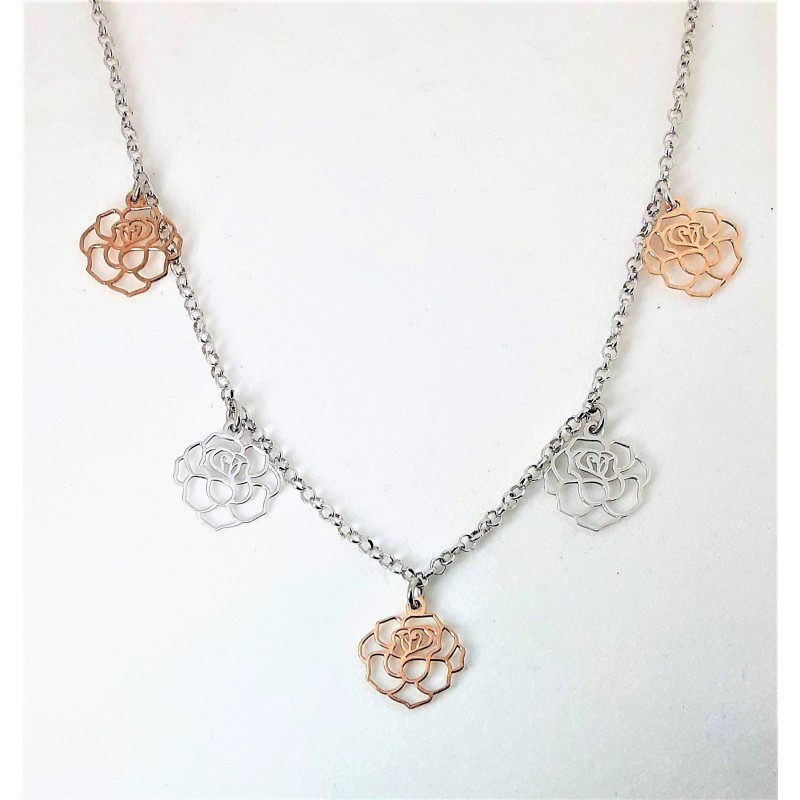 Collana donna in argento con fiori THINK POSITIVE TJC117168