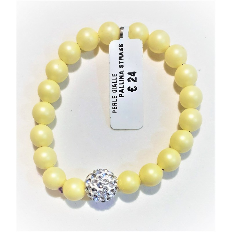 Bracciale donna elastico con sfere gialle Manuel Zed L2320_4406