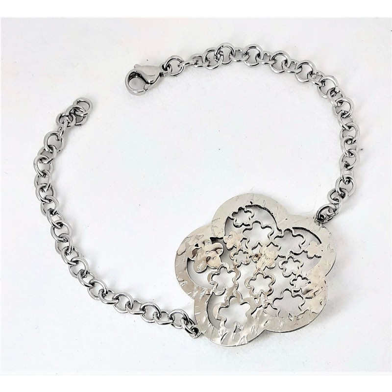 Bracciale donna in acciaio con fiore Manuel Zed H2714_2300
