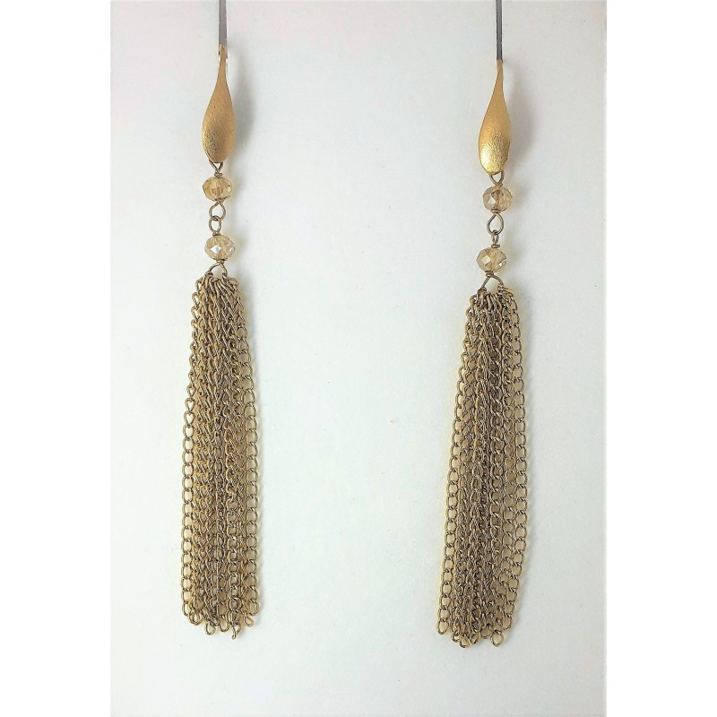 Orecchini pendenti in bronzo con cristalli fumé Zoppini R2154_4406