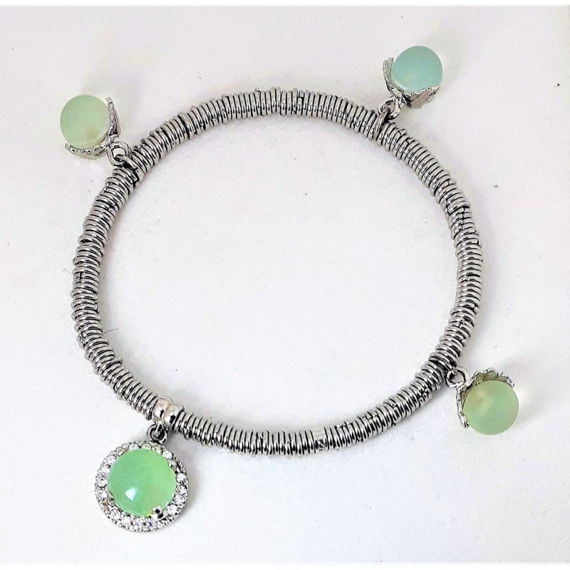 Bracciale donna elastico con pietre verdi Zoppini L1111_4408
