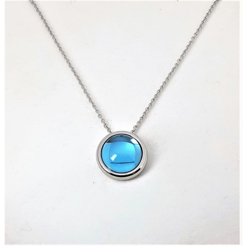 Collana donna in acciaio con pietra celeste Zoppini Q1047_0008