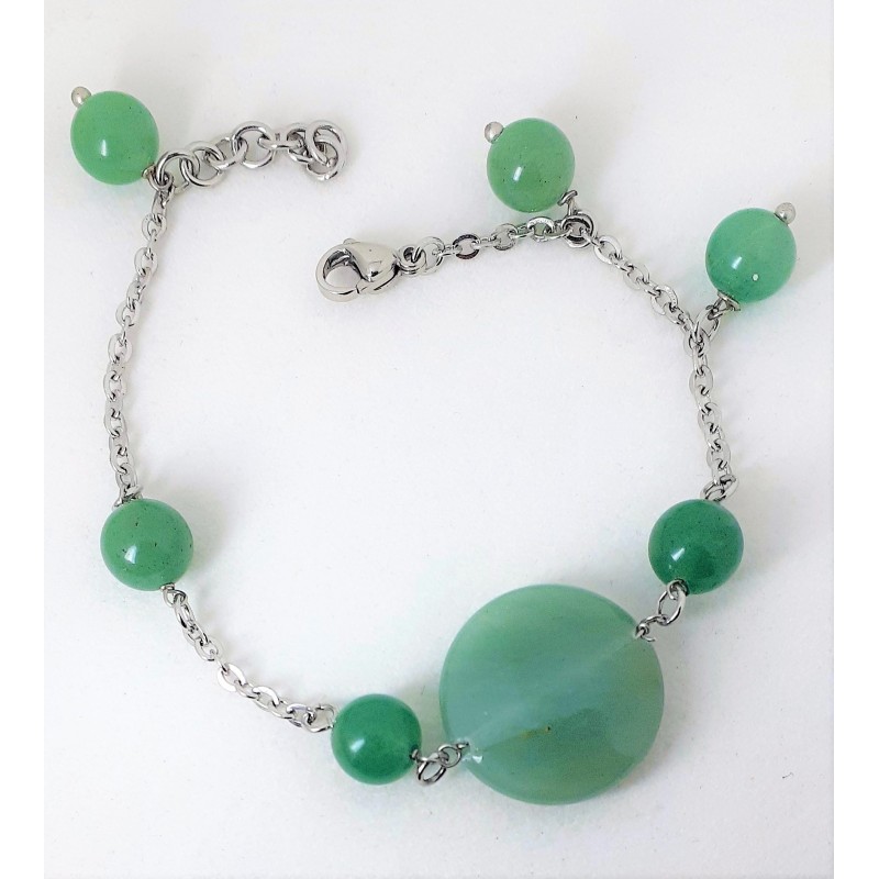 Bracciale donna in acciaio con pietre verdi Manuel Zed H2703_0803
