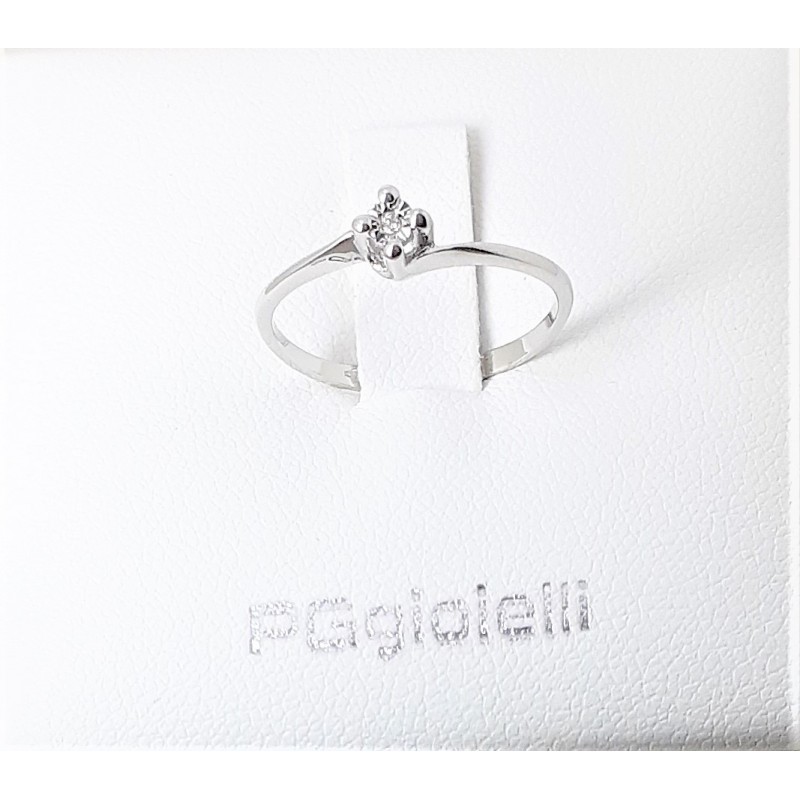 Anello solitario in oro bianco con diamantino PG Gioielli ANS204001/D