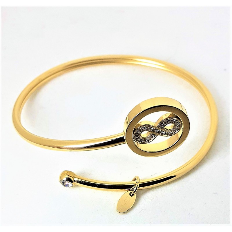 Bracciale Donna Lotus Style Acciaio Dorato Rigido Con Infinito LS2169/2/9