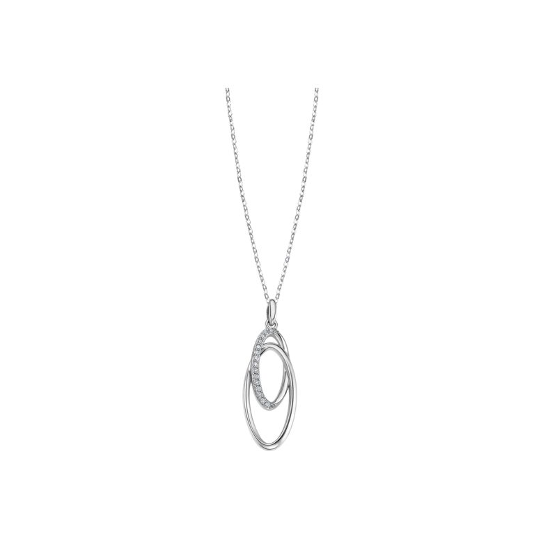 Collana Donna Lotus Silver LP3489-1/1 in Argento Con Pendente Ovali e Zirconi