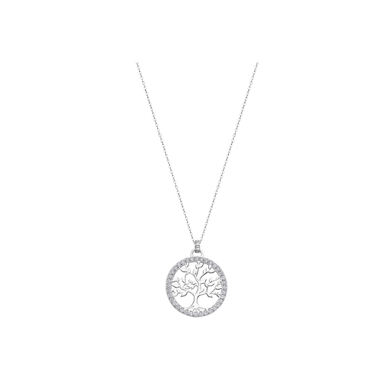 Collana Donna Lotus Silver LP1746-1/1 Con Albero Della Vita e Zirconi