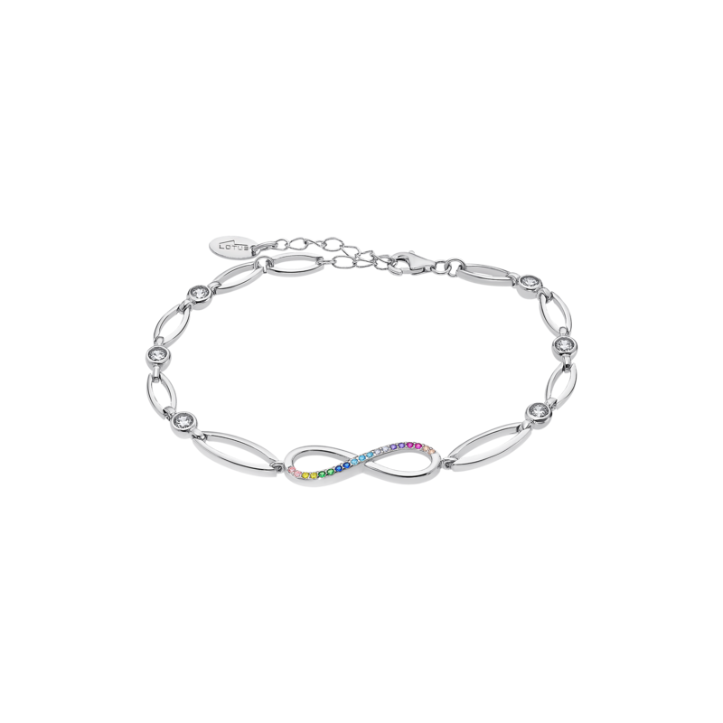 Bracciale Donna Lotus Silver LP 1872-2/2 In argento Con infinito e Zirconi Multicolore
