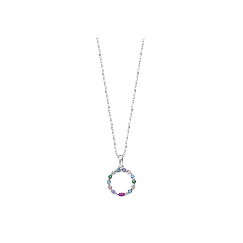 Collana Donna Lotus Silver Con Pendente Con Pietre Multicolore LP3246-1/1