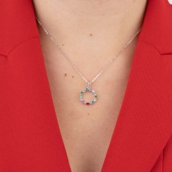 Collana Donna Lotus Silver Con Pendente Con Pietre Multicolore LP3246-1/1
