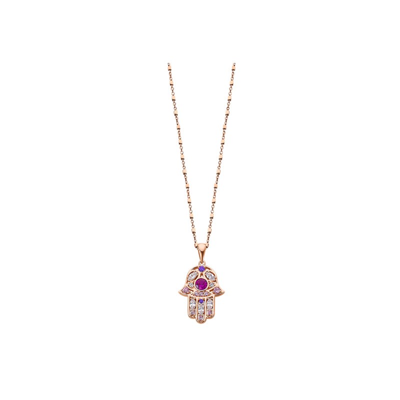 Collana Donna Lotus Silver in Argento Rosé Con Mano Di Fatima LP1989-1/3