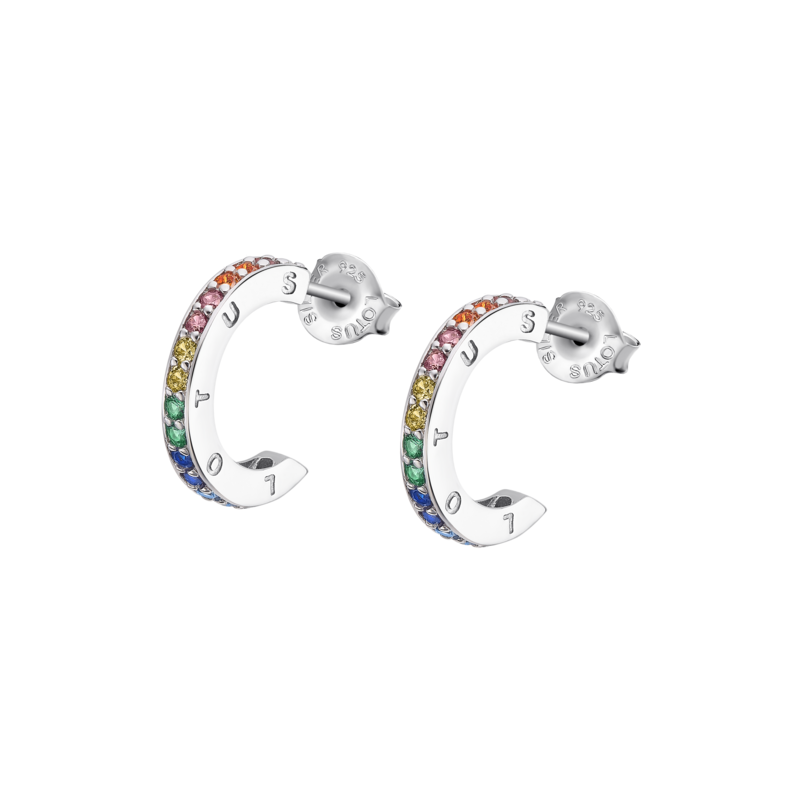 Orecchini Donna Lotus Silver Semicerchio Con Zirconi Multicolore LP1885-4/5