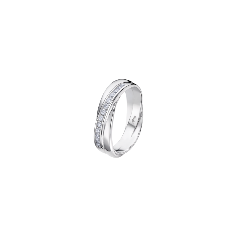 Anello Donna Lotus Silver Tipo Fascetta Intrecciata Con Zirconi LP3448-3/114