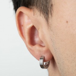 Orecchini Uomo Lotus Style A Cerchio In Acciaio LS2154/4/1