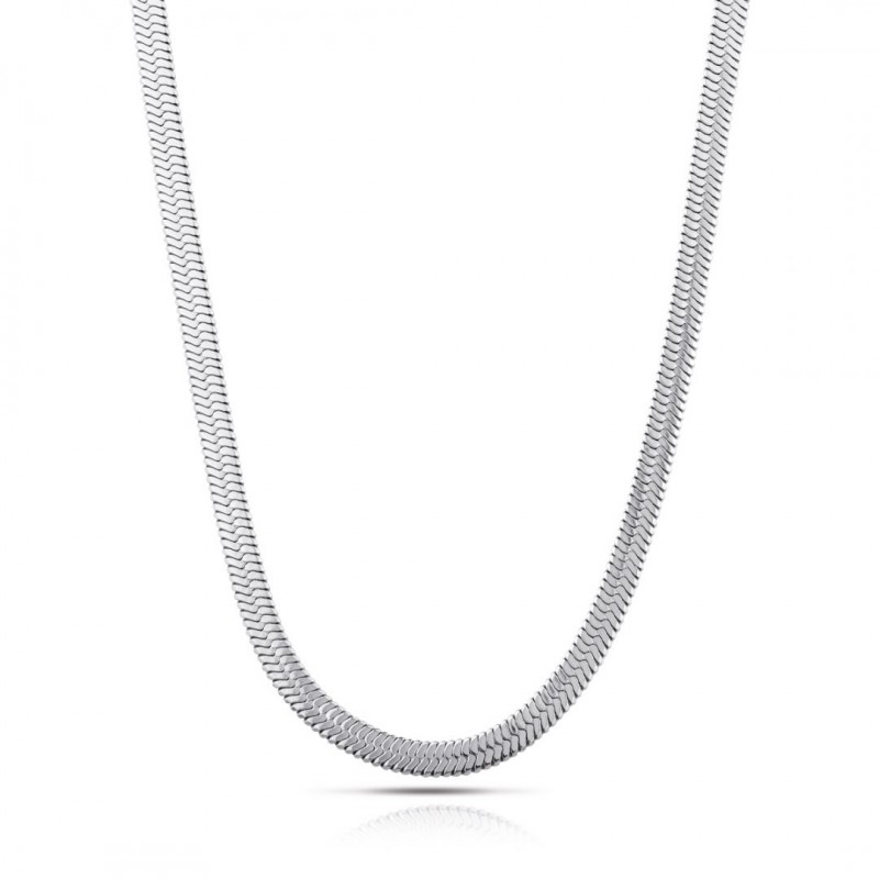 Collana Donna Opsobjects OPSCL-864 In Acciaio Tipo Coda Di Topo Schiacciata