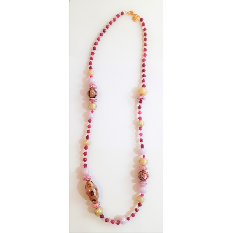 Collana Donna Lunga MURRINAMURANO GM0159.07 Con Sfere In Vetro Di Murano Multicolore