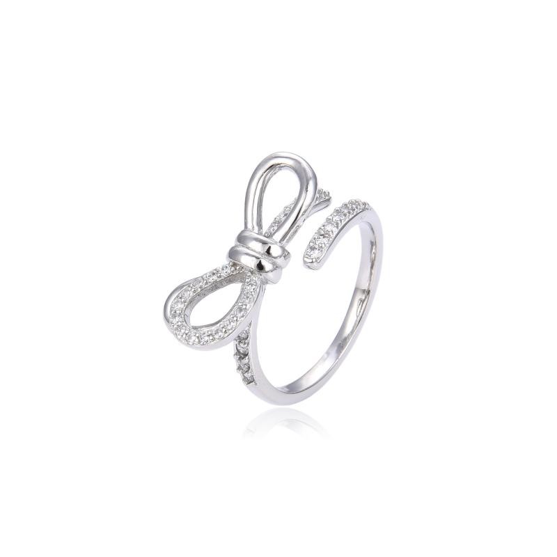 Anello Donna Trova Gioielli In Argento 925 A Fiocco Con Zirconi Bianchi 7756-B