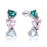 Orecchini Donna Trova Gioielli Con Pietre A Forma Di Cuore Multicolore 7763-C1