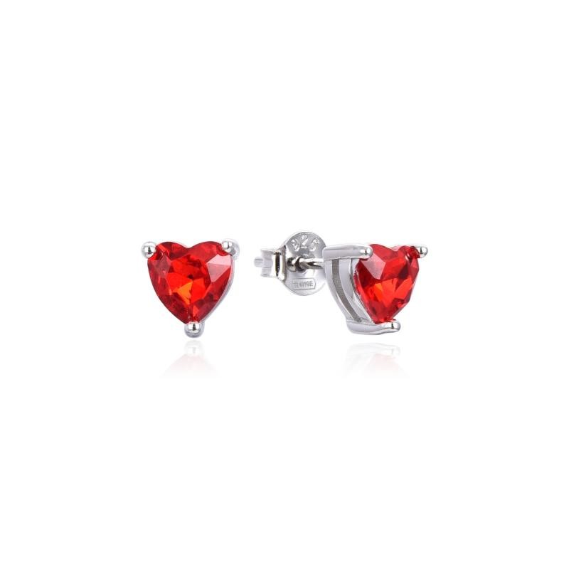 Orecchini Donna Trova Gioielli A Forma Di Cuore Con Pietra Rossa 7380-RS