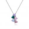 Collana Donna Trova Gioielli Con Pendente Con Pietre A Cuore Multicolore 7768-C1
