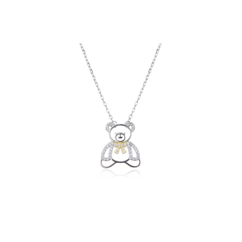 Collana Donna Trova Gioielli Con Pendente A Forma Di Orsetto Con Zirconi 7367-W