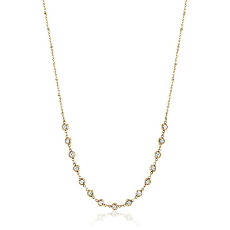 Collana Donna Luca Barra In Acciaio Dorato Con Strass CK1852