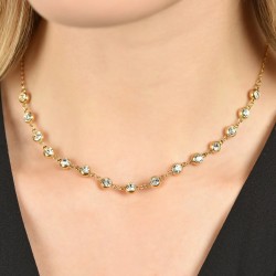 Collana Donna Luca Barra In Acciaio Dorato Con Strass CK1852