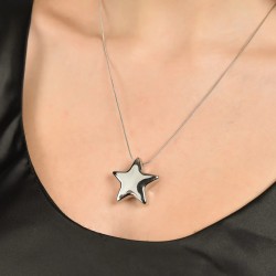 Collana Donna Luca Barra Lunga Con Pendente Stella Elettro Formato CK1812