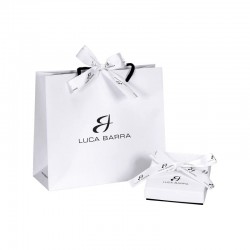 Collana Donna Luca Barra Con Croce E Inserti In Smalto Bianco CK1832