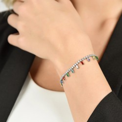 Bracciale Donna Luca Barra Tipo Tennis Con Zirconi Multicolore BK2445