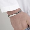 Bracciale Uomo Luca Barra In Acciaio E Ceramica Con Piastra Centrale BA1128