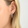 Orecchini Donna Luca Barra In Acciaio A Cerchio Con Strass OK1241