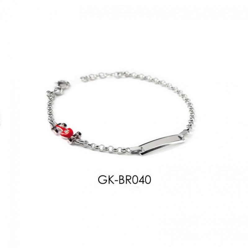 Bracciale Bimbo Gisel Kids In Argento Con Macchina Da Corsa Smaltata GK-BR040