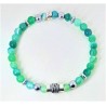 Bracciale Uomo Ananda 925 Elastico Con Pietre Verdi E Centrale Argento A-ELBR003