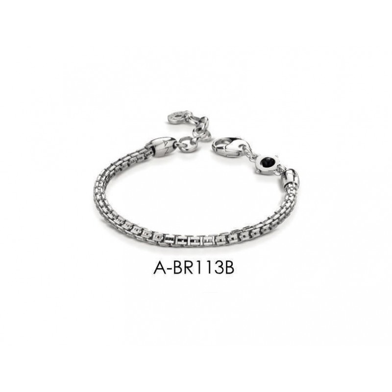 Bracciale Uomo Ananda 925 In Argento Con Pietra Nera A-BR113B