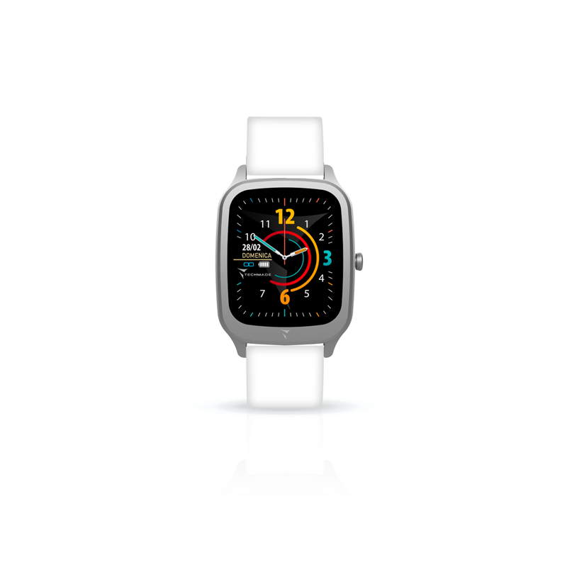 Orologio Smartwatch Unisex TECHMADE Con Cinturino Bianco TM-VISION-WH
